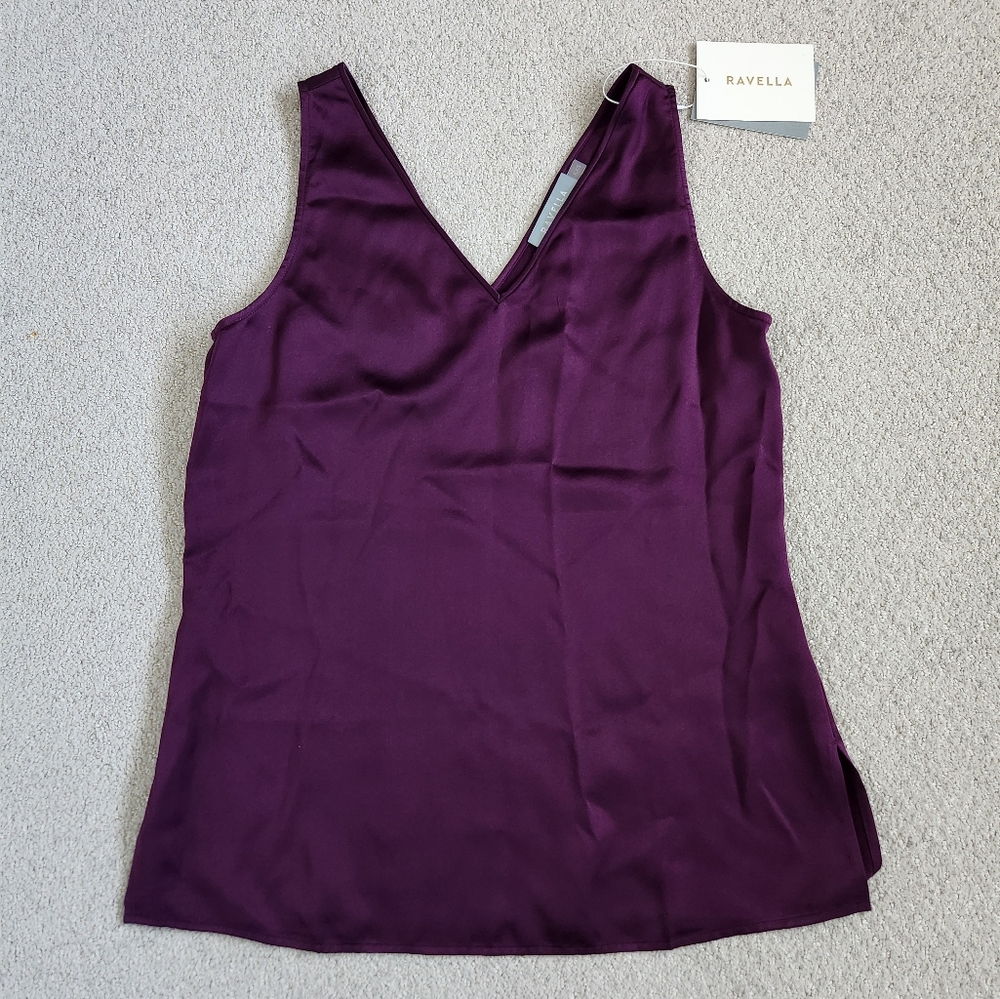 Ravella Amalfi 100% Silk Tank XXS (Purple)